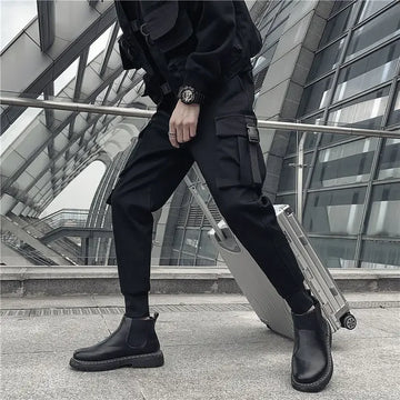 Aidase Male Trousers Black Slim Autumn Men's Cargo Pants Luxury Spandex Fashion Y2k Cotton Nylon Designer Street Loose Big Size Emo aidase-shop